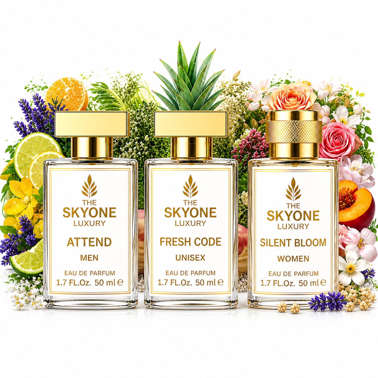Attend + Silent Bloom + Fresh Code – Trio Edition (3 × 50 ml EDP)